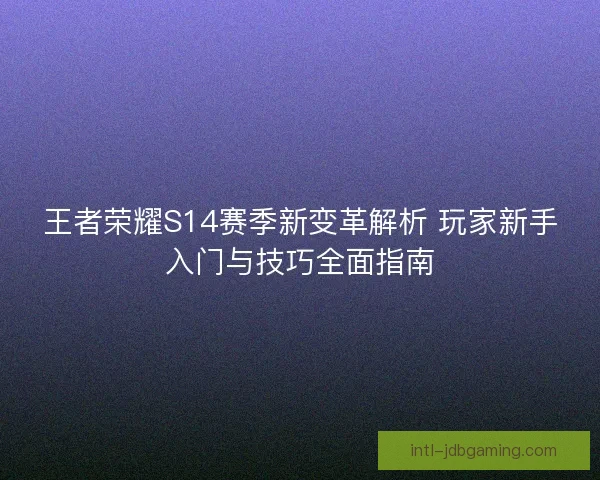王者荣耀S14赛季新变革解析 玩家新手入门与技巧全面指南
